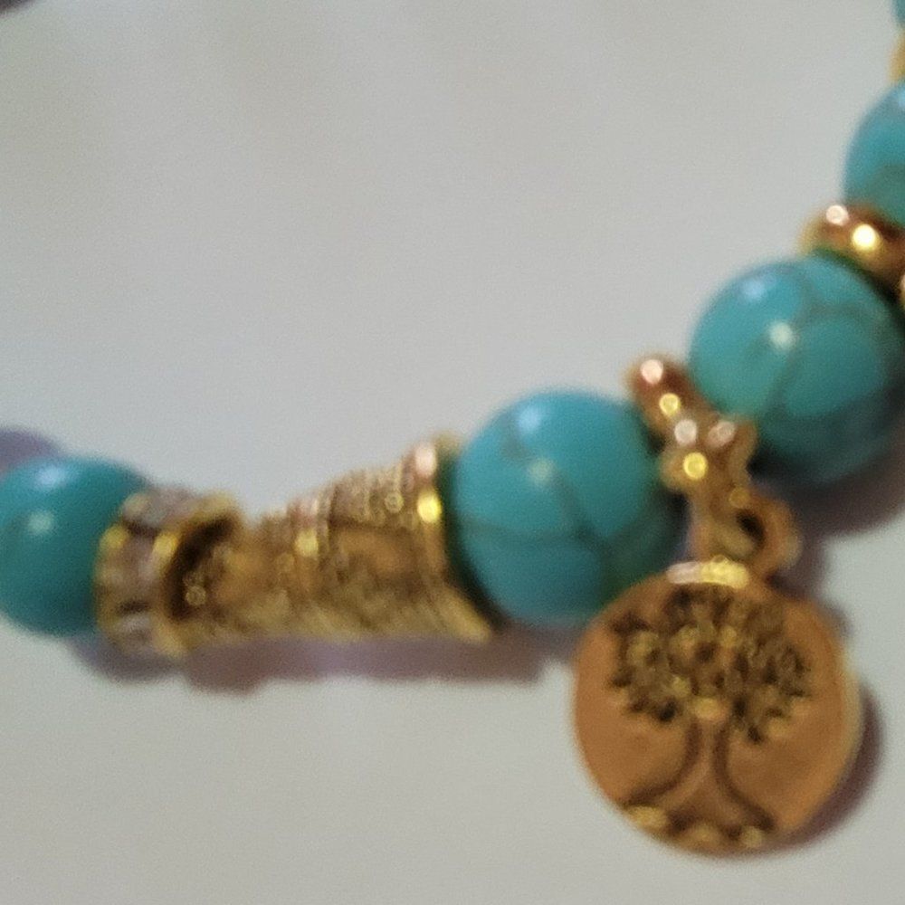 TURQUOISE STRECH BRACELET NEW - Picture 4 of 4